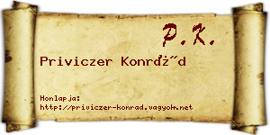 Priviczer Konrád névjegykártya